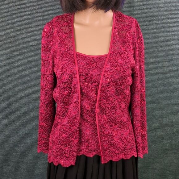 For Kitty Rescue! Red Christmas Camisole (Tank) & Jacket, Alex Evenings - Picture 1 of 17